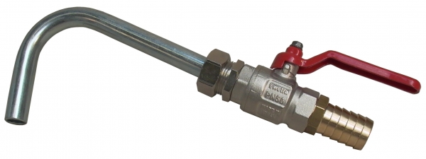 Ball valve with hose tail<br>for aluminium rotary pump RP 100-d