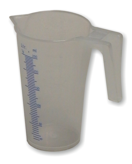 Plastic oil measuring jug, graduated<br>Type J-PP 25   0,25 litre