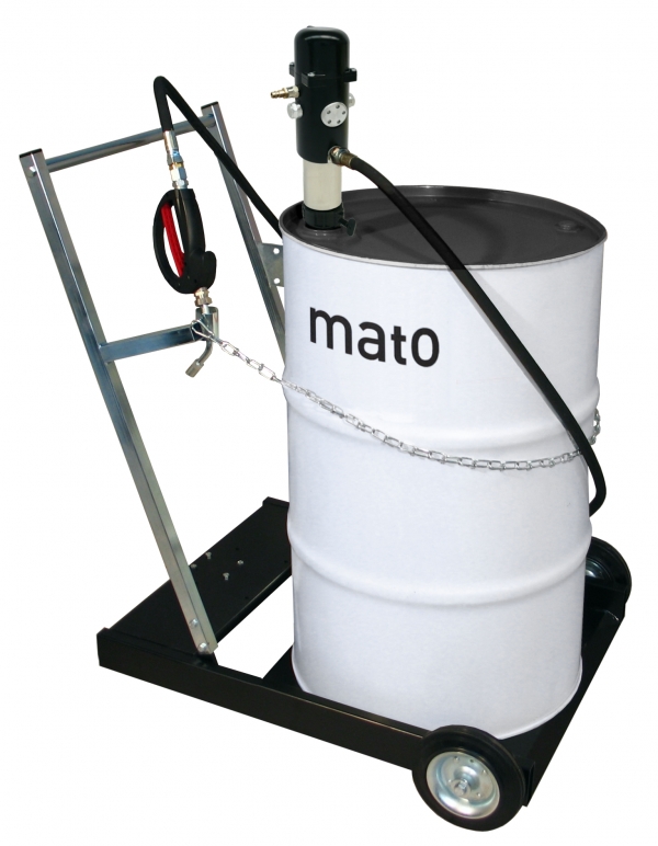 pneuMATO 3 mobile for 200 l oil drum<br>with 4 m hose and oil control gun