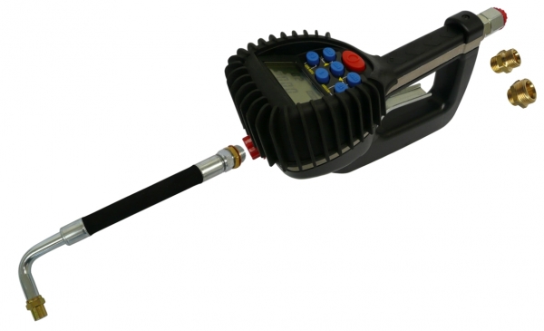 DIGIMET E30 for preset delivery<br>with hose and non-drip nozzle for engine oil