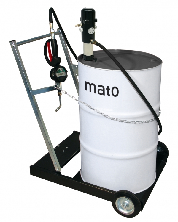 pneuMATO 3 mobile for 200 l oil drum<br>with 4 m hose and electronic meter, approved
