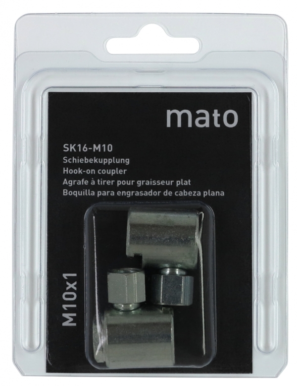 MATO Hook-on couplers for button head fittings<br>2 pcs. SK-16M10 (M10x1 / 16 mm)&lt;/p&gt;packed in blister pack