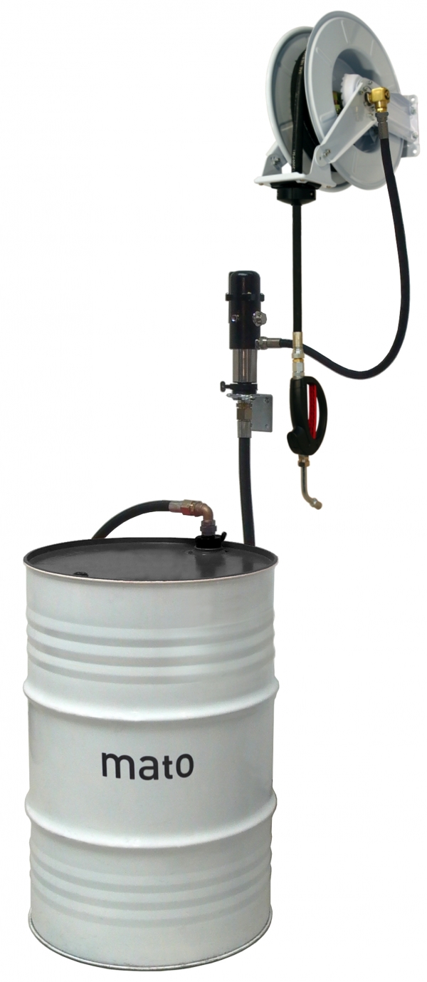 pneuMATO 3 - wall mounted for 200 l oil drums<br>with oil control gun