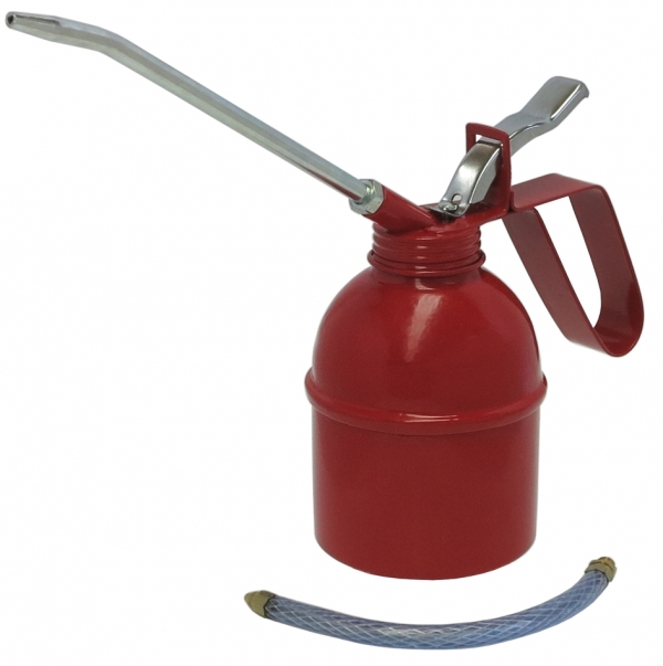 Metal oil can with rigid, flexible spout and<br>metal pump mechanism   approx. 300 ccm