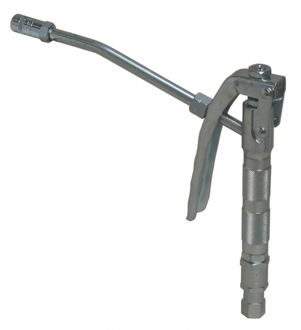 High pressure grease control valve standard<br>with straight swivel